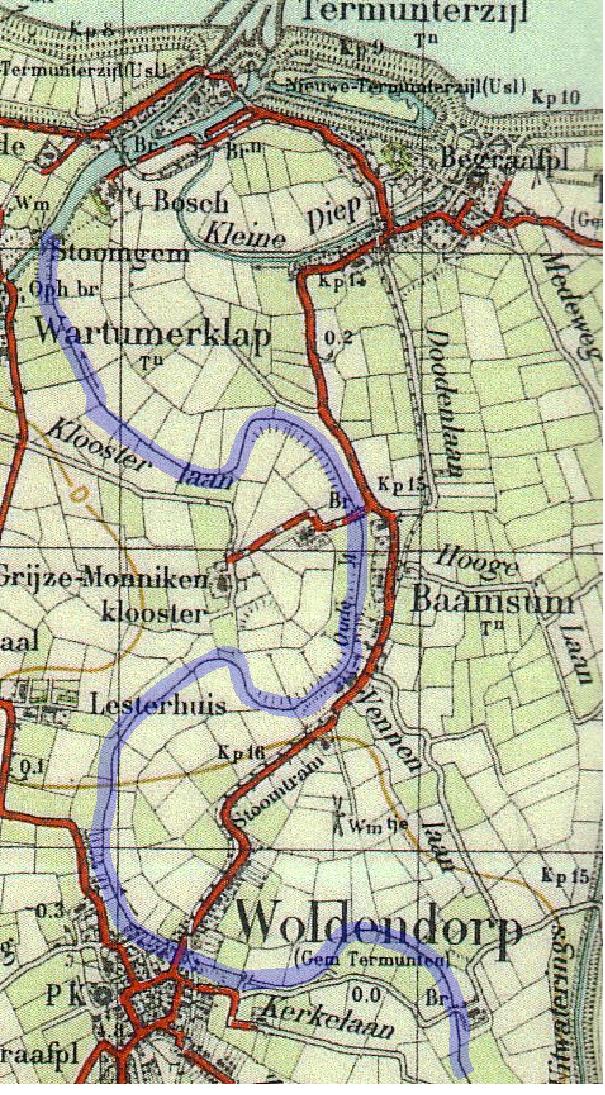 Baamsum is een gehucht in de gemeente Eemsdelta in het oosten van de provincie Groningen. Het ligt aan de weg van Woldendorp naar Termunten. Tot de gemeentelijke herindeling van 1990 hoort het bij de gemeente Termunten. De Oude Ae stroomt langs het gehucht. De naam komt in de middeleeuwen al voor als Bompsum en Baemzen. De betekenis zou volgens de Nieuwe Groninger Encyclopedie (1999) afgeleid zijn van heem (woonplaats) van Badumar. Baamsum vormt een zelfstandig dorp binnen het kerspel Groot-Termunten en heeeft tot halverwege de 15e eeuw een eigen rechtstoel. Iets ten westen van het gehucht heeft tot het einde van de 16e eeuw het Cisterciënzer klooster Menterne gestaan, ook bekend als Grijzemonnikenklooster. Het klooster wordt gesticht aan het einde van de 16e eeuw door monniken uit het klooster van Aduard. Op de plaats van het klooster staat nu een boerderij die 'Grijze Monnikenklooster' heet. Bron v.d. kaart: Wikimedia.